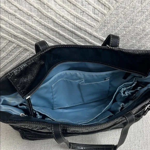 Coach Shiny Black Leather Tote - Picture 4 of 5
